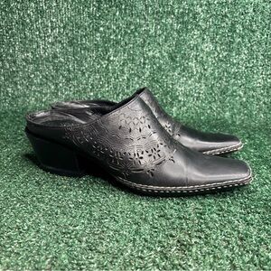 Charlie 1Horse Western Mules Black Leather Brazil Women's 6.5 B